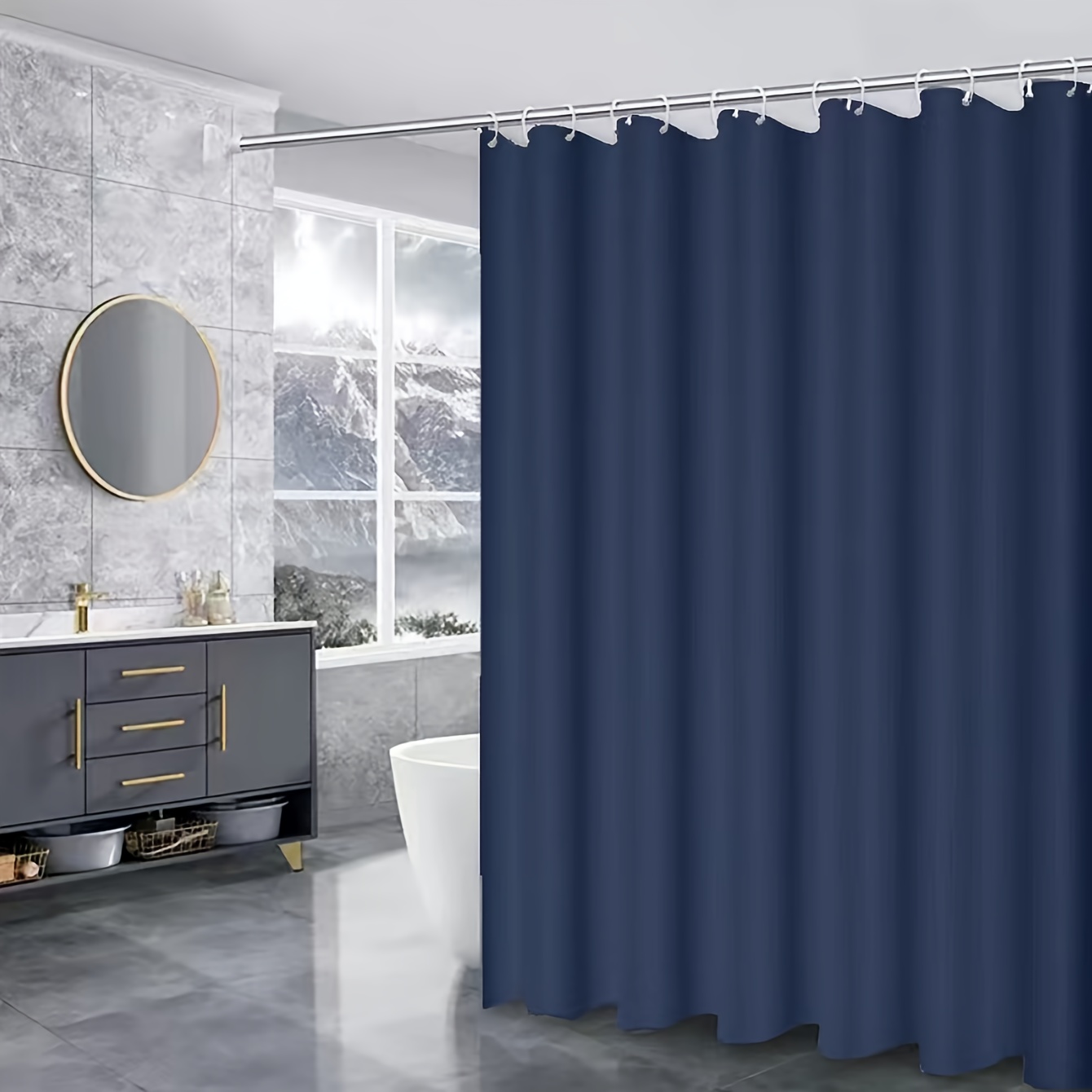 Cortina de ducha transparente impermeable, revestimiento de ducha de  plástico ligero PEVA, cortina de ducha de baño, 180cm x 180cm, transparente,  w