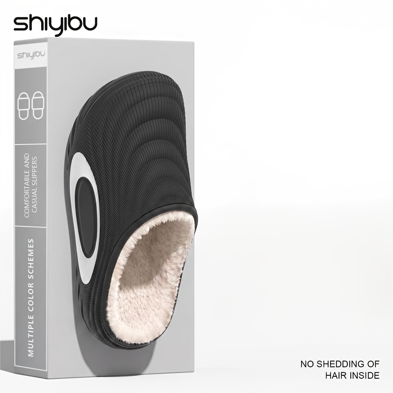TEMU New Autumn/winter Women's Slippers, Plush Thickened Warm Simple And Stylish Indoor Home Slippers Suitable For Outdoor Wear, Daily Casual Eva