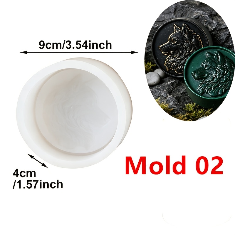 TEMU 1pc Wolf Silicone Soap Mold Animal Resin Plaster Tool Relief Round Shape Roaring Wolf Craft Gift Home Decor