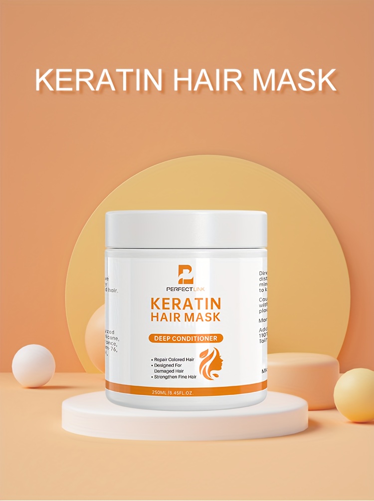 250ml keratin hair care mask   repairs damage   care glossy smooth straightened professional hair   moisturizing and smooth details 0