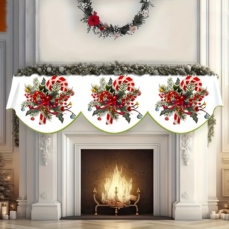 

1pc Christmas Polyester Table - Rectangular And For Fireplace, , Decor, " X 78.7