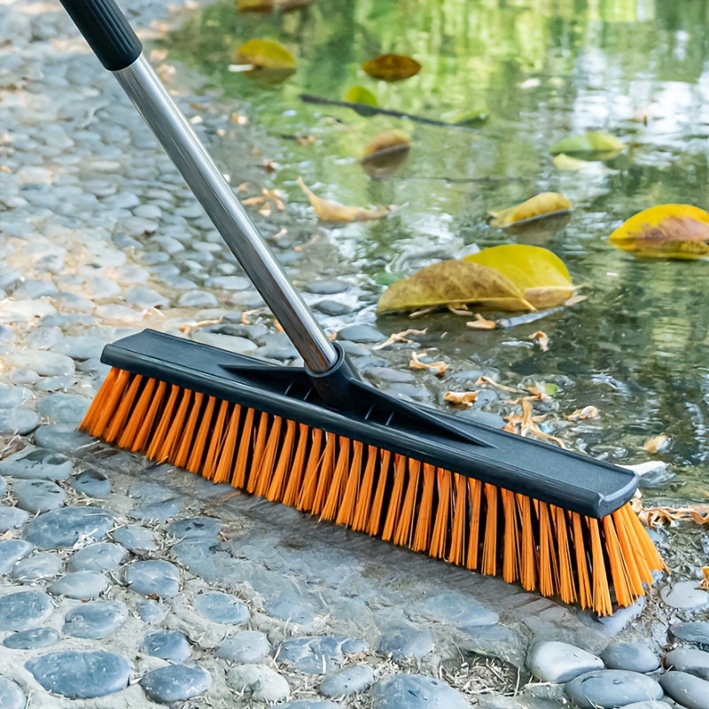 outdoor long handle stiff bristle floor brush multi surface patio broom for yard garden   room wall and tile cleaning details 1