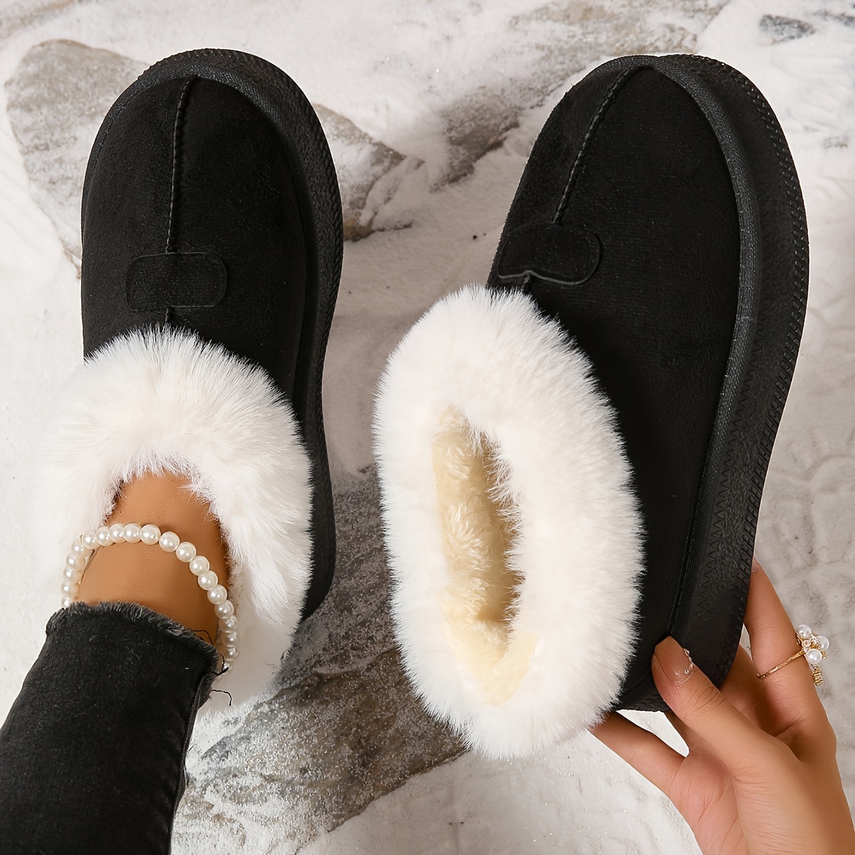Slipper Boots Fur Lined Ladies Slippers Womens Faux Fur Slipper