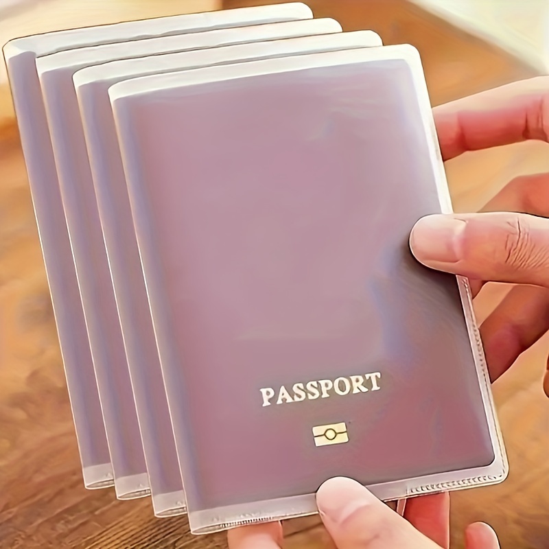 

4pcs Passport Covers With Multiple Card Slots, -resistant & Waterproof Protectors - Transparent