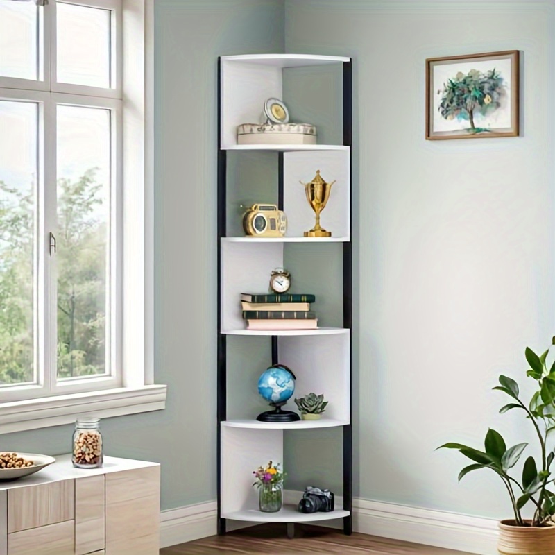 

Homiflex 6-tier Corner Shelf, 68.8" Tall Modern Free Standing Zigzag Corner Bookshelf, 6 Shelf Display Corner Bookcase Open Small Book Shelves For Living Room, Home Office, Small Space, White