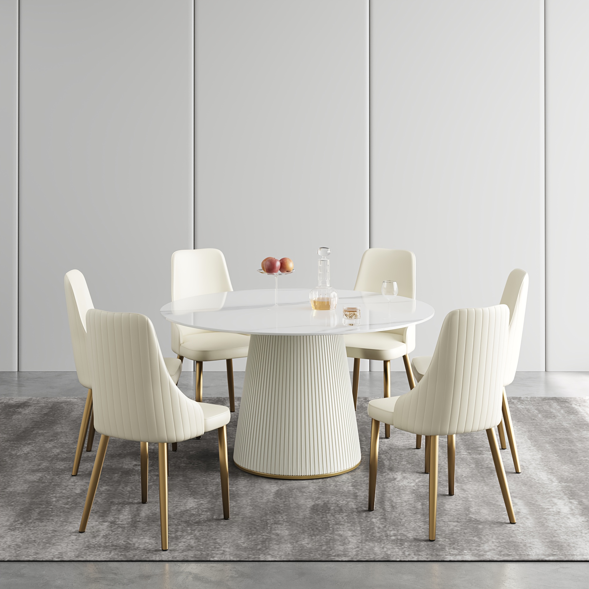53   table suitable for 6 8 people table only chairs not included   dining rooms or kitchens featuring a glossy sintered stone top and a beige solid wood base ideal for restaurants as well Product details 2