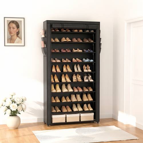 tall shoe rack shoe organizer shoe cabinet with tier shoe organizer storage for pair shoes and boots large shoe storage saving vertical shoe rack for closet front door entrance dorm garage bedroom local warehouse