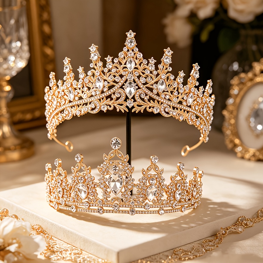TEMU 2-pack Elegant Rhinestone Women' Headband, Rhinestone Crown, Birthday Party Celebration Hair Accessory And Headband, Clothing Accessory, Holiday