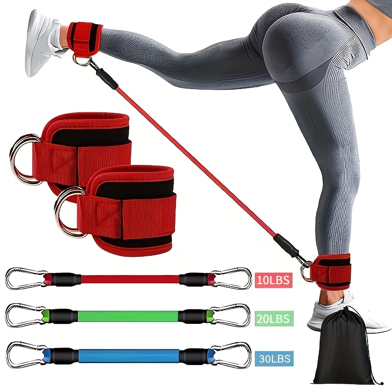 Fitness Resistance Band Set, Multi-Functional Ankle Strap Resistance Bands for Men and Women, Home Strength Training Ela