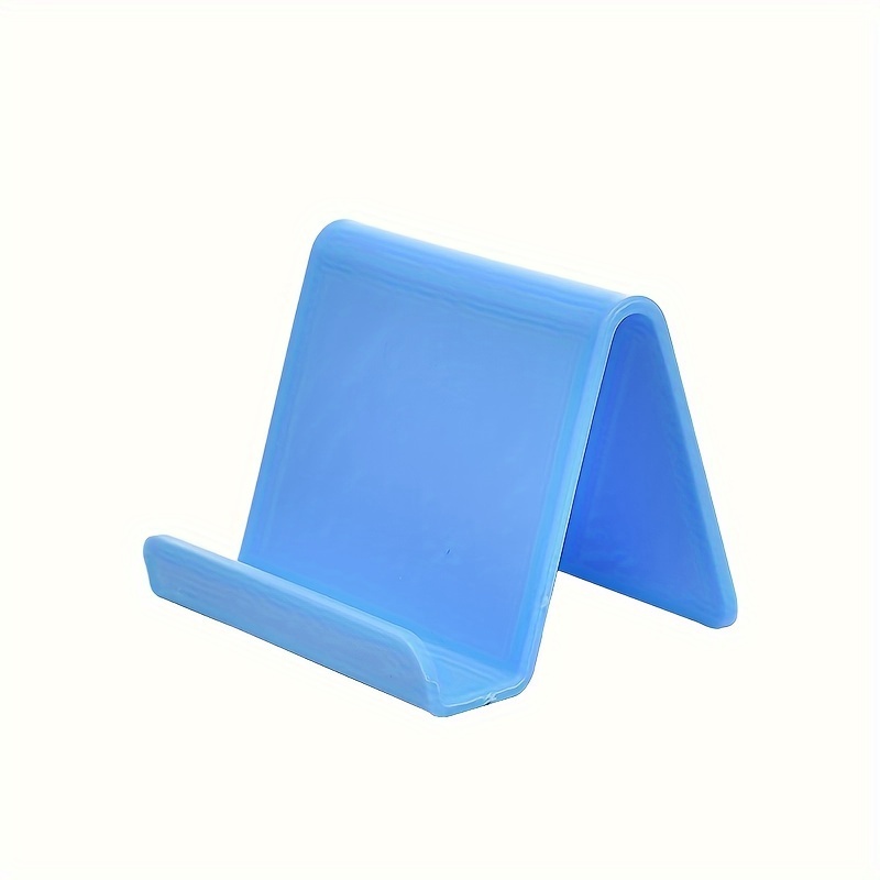 2pc plastic phone stand holder solid color desktop mobile tablet bracket compatible with most cell phones suitable for   office desk use red rose   lake blue details 5