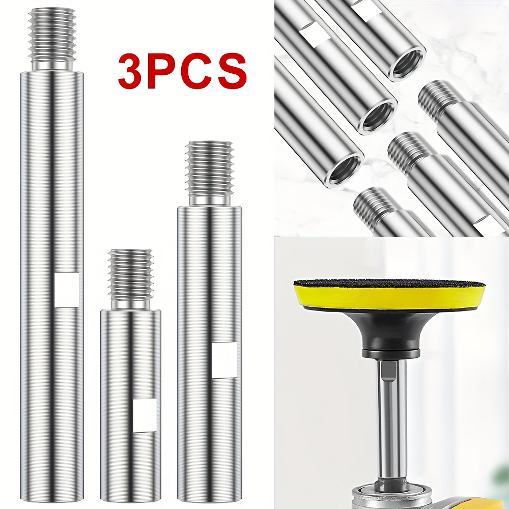 3pcs Angle Grinder Extension Rod 3/4/5.5 Inch M14 Angle Grinder Extension Shaft Aluminum Alloy Rotary Angle Grinder Lengthen Connecting Rod For Polisher Grinding Machine