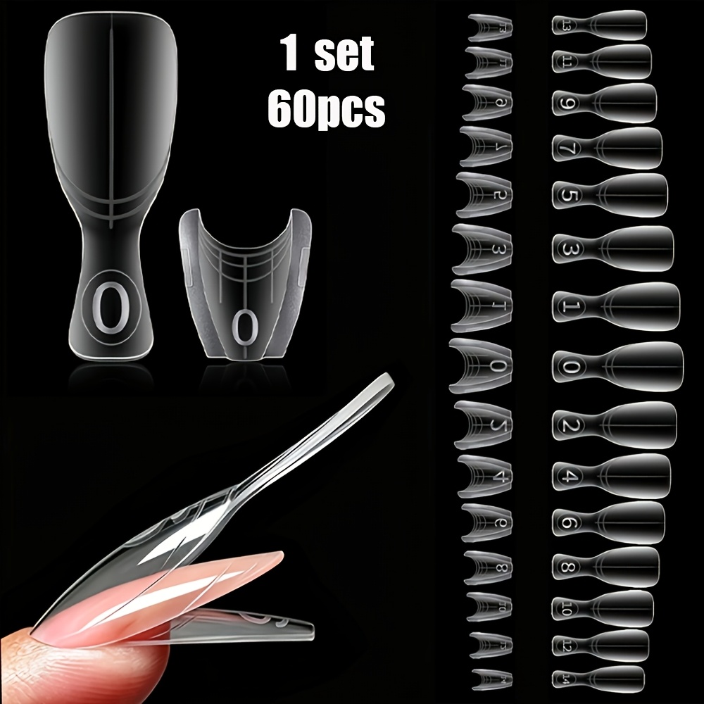 TEMU 60 y 180 moldes ultra cortos ovalados para extensión de uñas rápidas, ideales para extensión rápida de uñas. Calidad para salones de uñas en