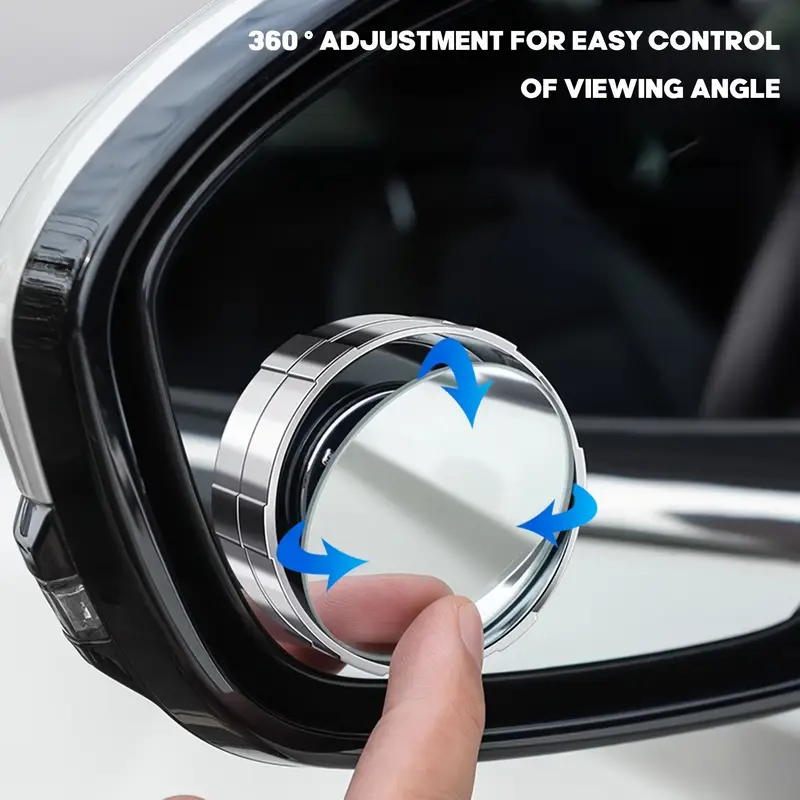 2pcs blind spot automotive side 2 2 round hd glass convex rear view 360 rotating wide angle side rear view with vacuum suction cup abs housing adjustable rearview for car suv truck universal vehicle details 4