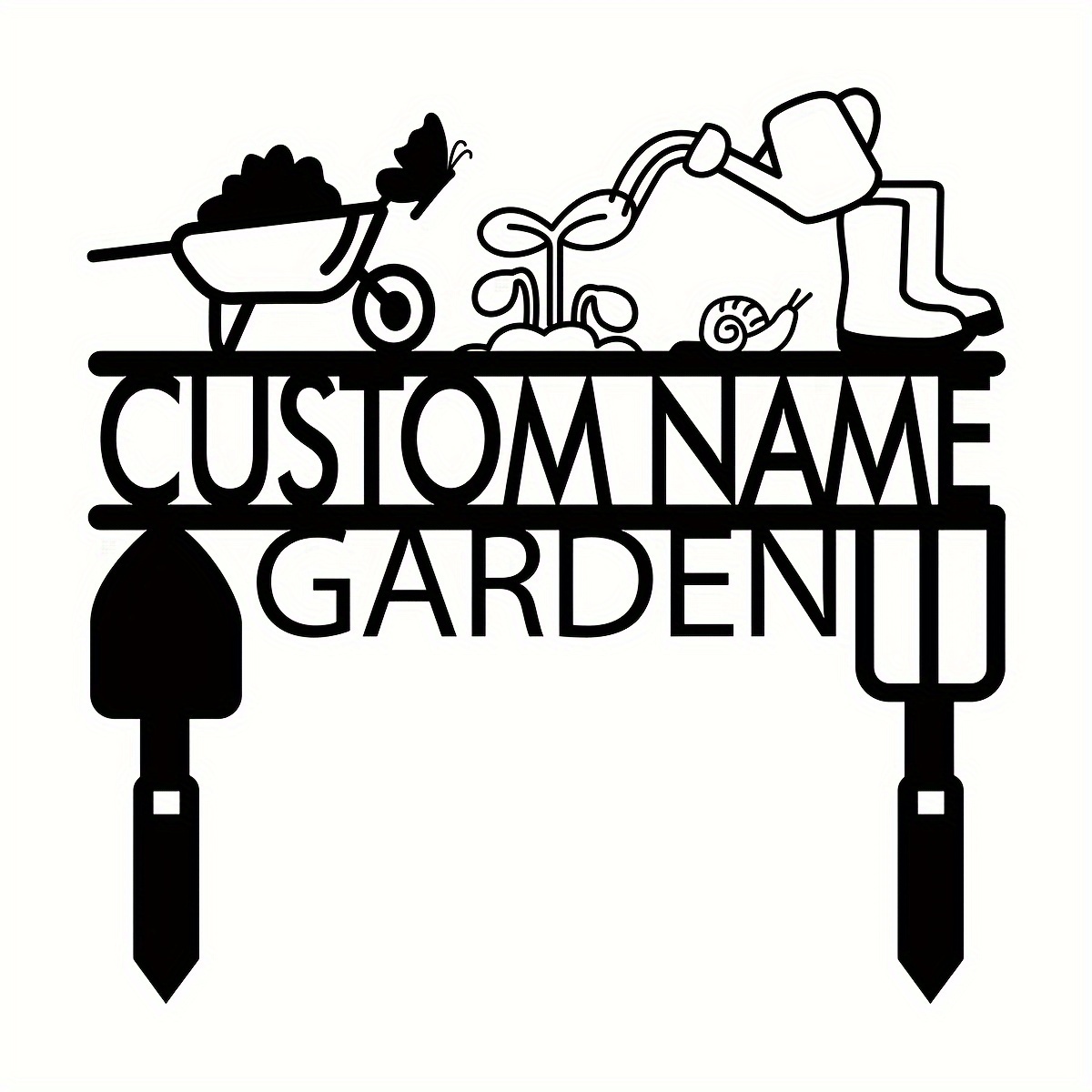 TEMU Custom Garden Sign, Personalized , Garden Decoration, Metal Yard Art, Mother's Day Gift, Outdoor Metal Sign, Patio Decor