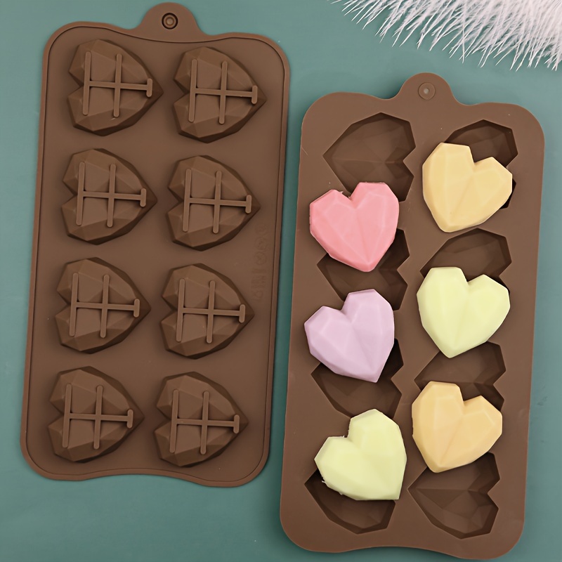 

8-cavity Diamond Heart Silicone Mold For Pudding, Chocolate, And Soap Making -, Halloween, Christmas, Valentine's Day, Thanksgiving, Day