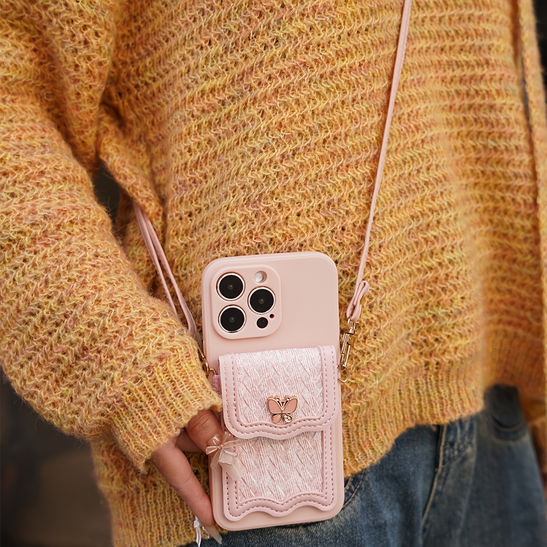 TEMU Phone Case - Hanging Rope Card Binding Suitable For Iphone 16 Pro/15 Plus/14 Phone Cases, 13 Pro Anti-drop 12