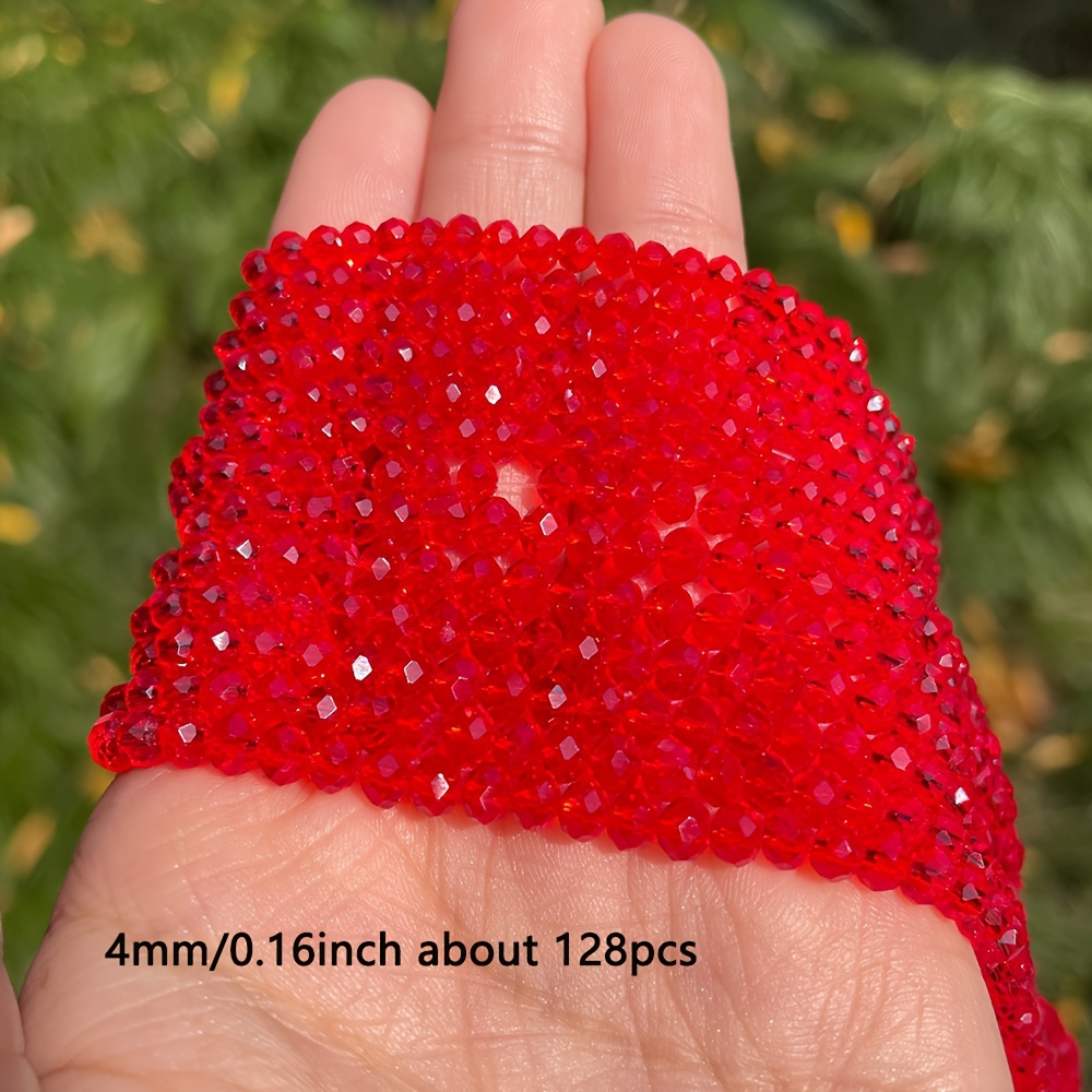 TEMU 2mm 3mm 4mm Shiny Transparent Crystal Glass Beads Rondelle Shape 180/167/128pcs Spacer Beads For Jewelry Necklace Handmade Craft Supplies