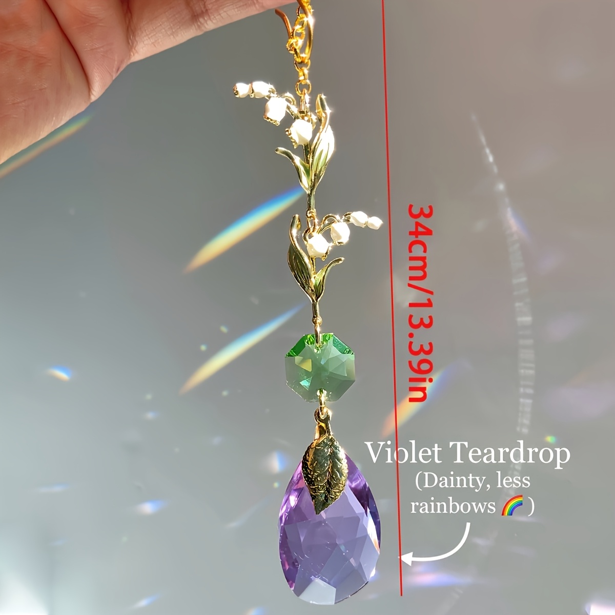 Lily Flower Crystal Pendant Suncatcher
