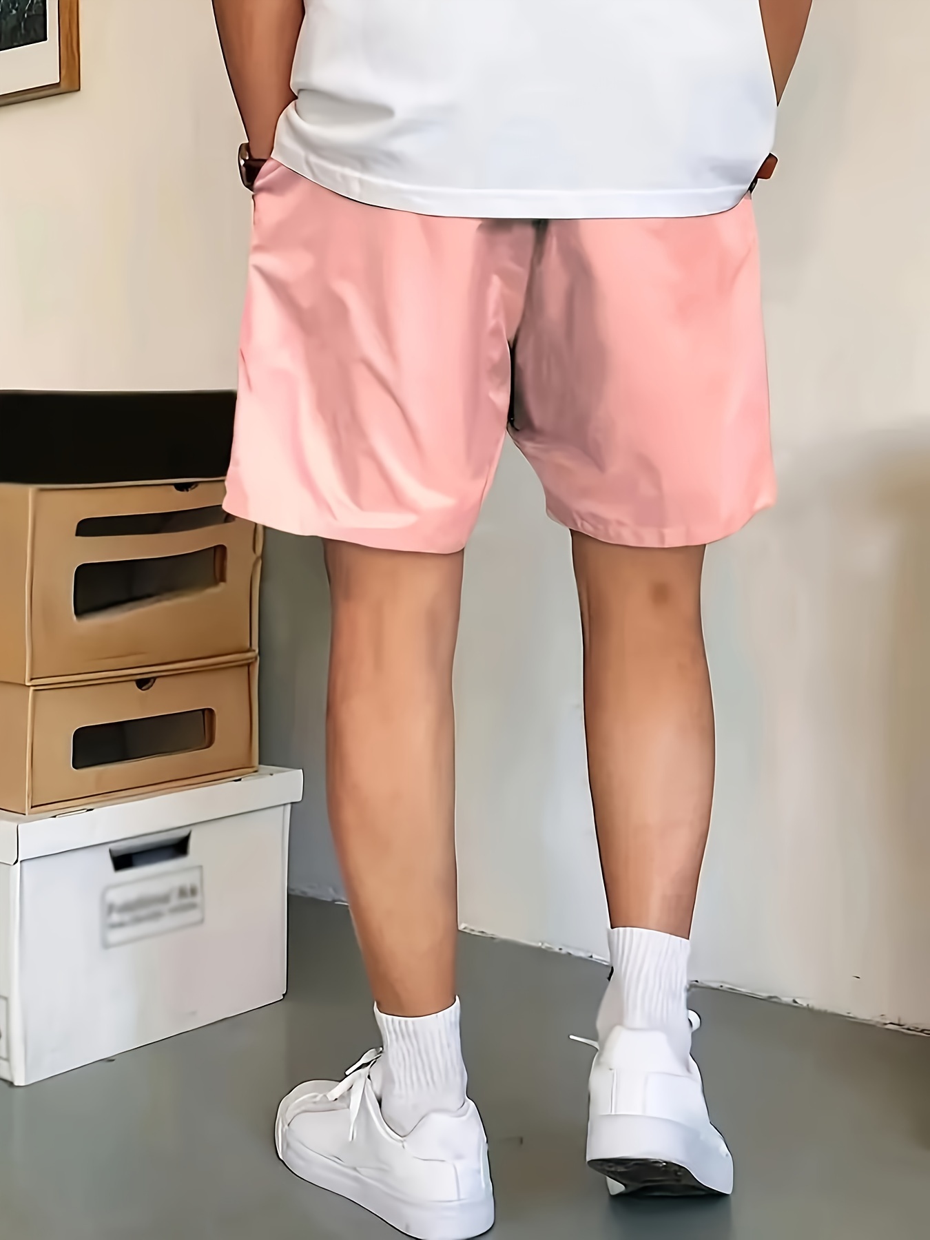 Men's Solid Shorts, Comfy Casual Fashion Shorts For Outdoor Sports