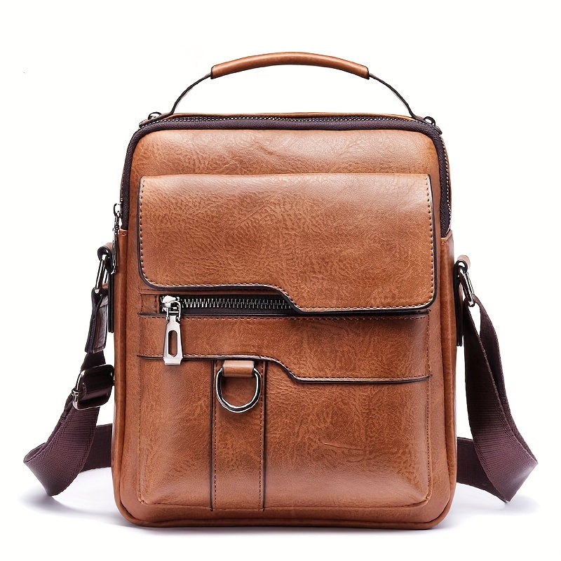 

Men's Genuine Leather Sling Bag - Stylish Leather Crossbody Briefcase For Business And Casual Use