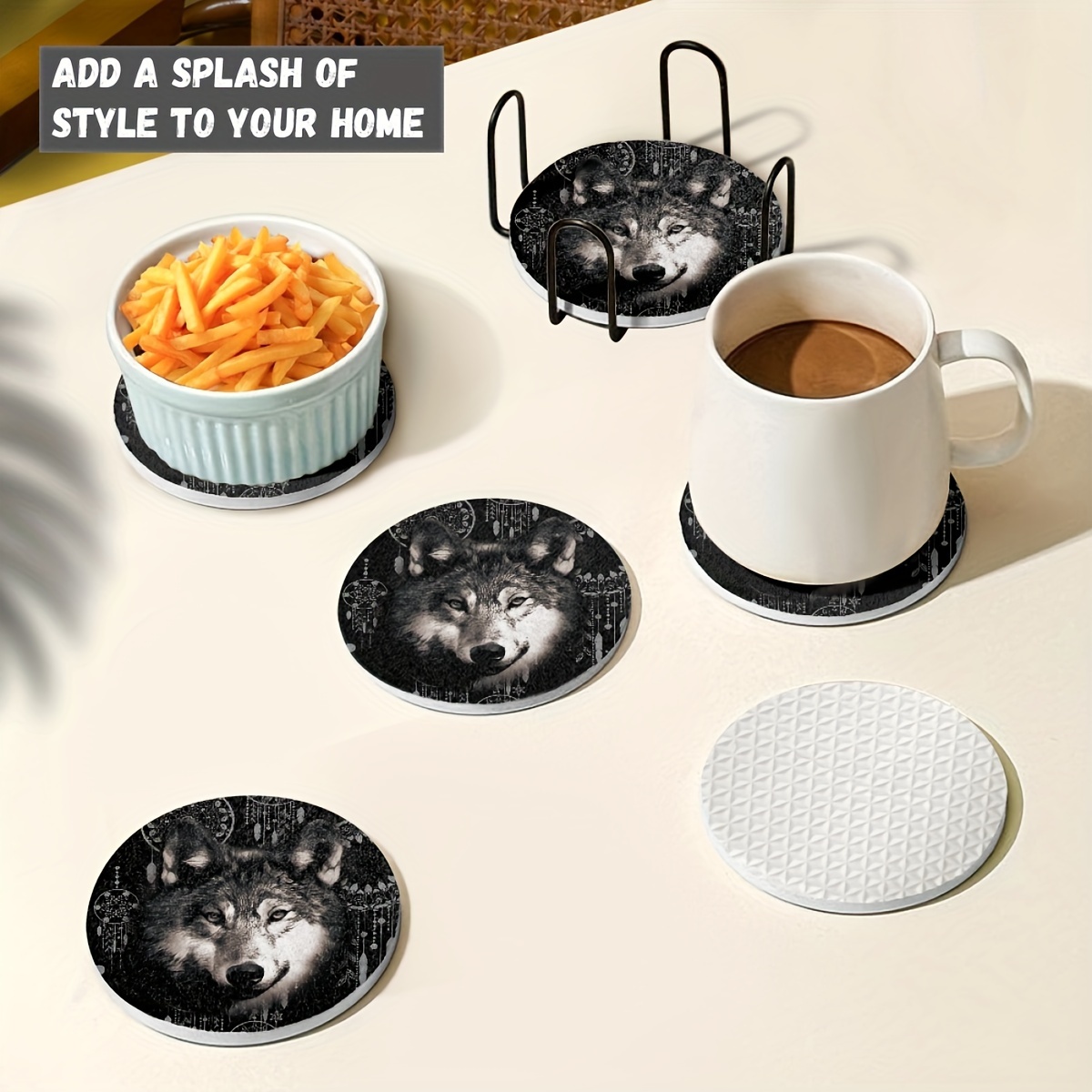 1pc Stainless Steel Nordic Embossed Coaster Small Dim Sum Temu