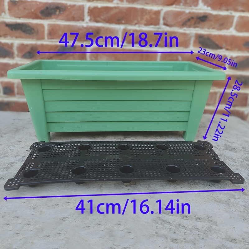 Rectangular Elongated Planter, A Balcony Vegetable Growing Pot, Made Of Thickened Durable Plastic Shatterproof, Sun-resistant, And Suitable For Agricultural Planting
