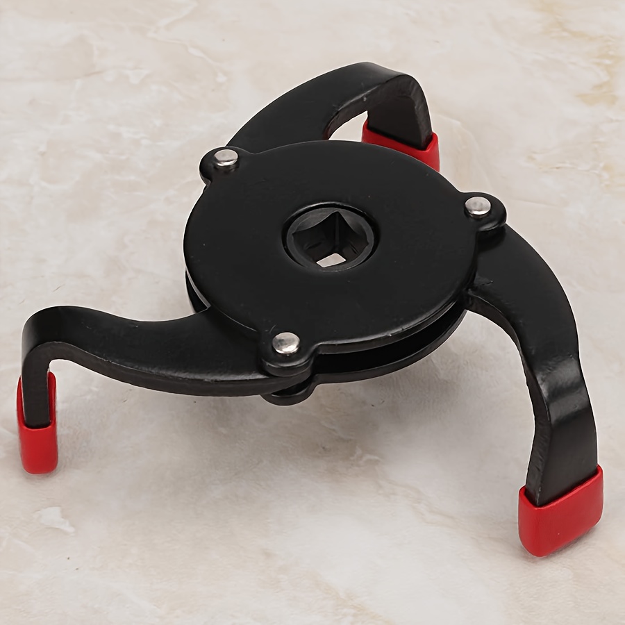 45 Steel Adjustable Oil Filter Removal Tool 60mm To 95mm Range 3-jaw Wrench Red Black