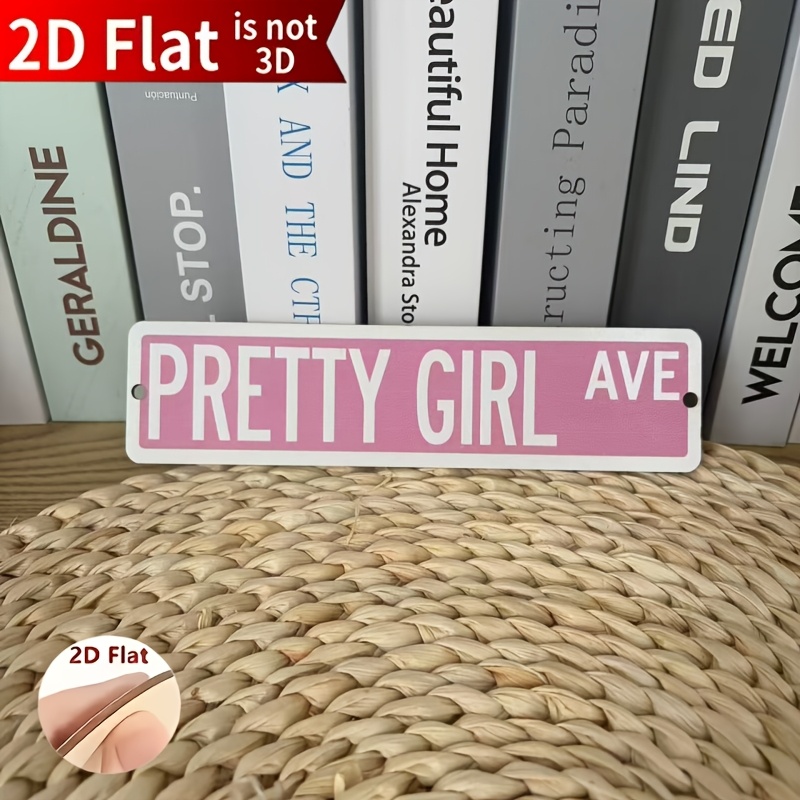TEMU 2d Flat, 1pc Of 2d Flat Wooden Print, 1pc Of 2d Flat Decoration. Wooden Pretty Girl Sign, A Gift For Her, Dorm Decor, Girl Wall Art, Bedroom