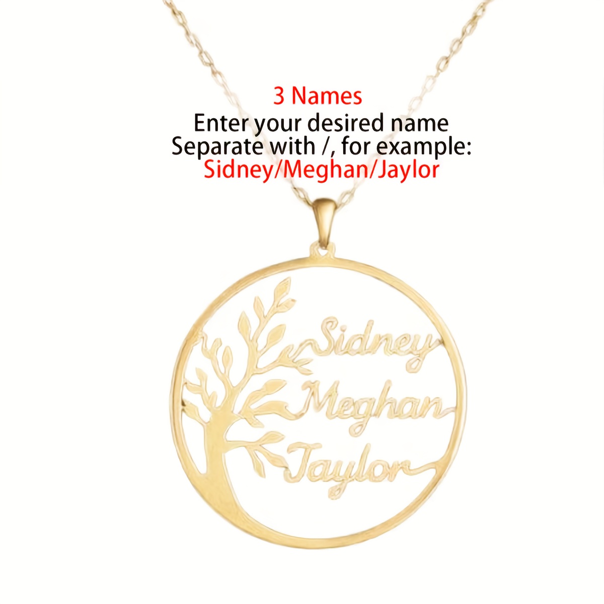 TEMU Collier Arbre de Vie Personnalisé avec Plusieurs - Acier Inoxydable 304L - Pendentif Arbre de Vie Personnalisé - Collier Commémoratif pour