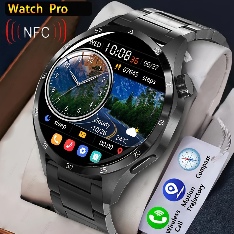 

2024 New Nfc Smart Watch For Men Gps Motion Trajectory 360*360 Hd Screen Ai Voice Wireless Call Smartwatch Sports Fitness Watch For Men Father's Day Gift