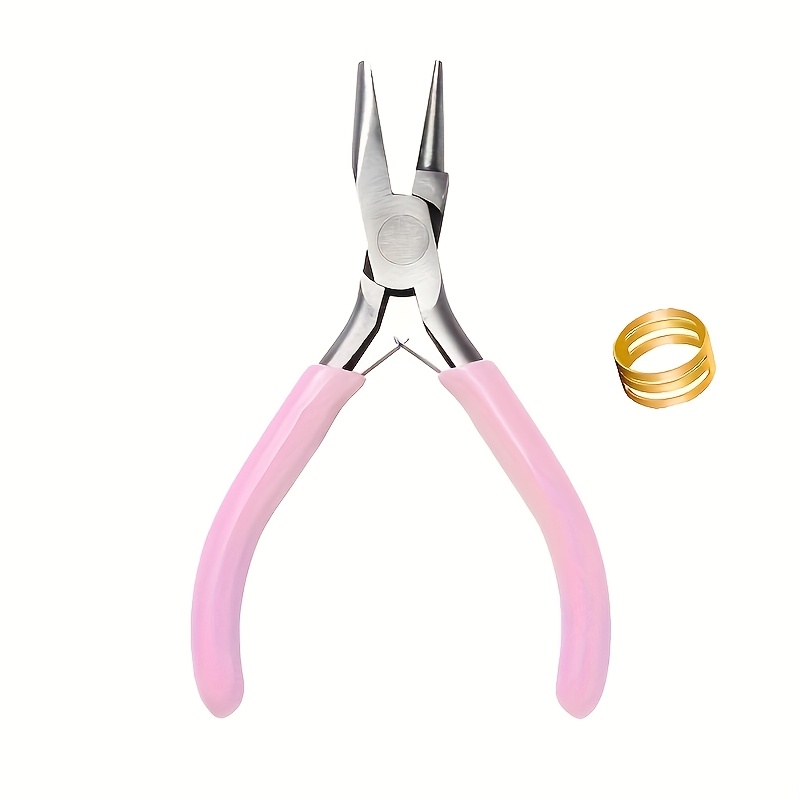 TEMU 2 pezzi/Set Pinze di precisione con rosa e anello di , con bocca semicircolare e pila per aghi a scanalatura - Strumento per avvolgere e piegare