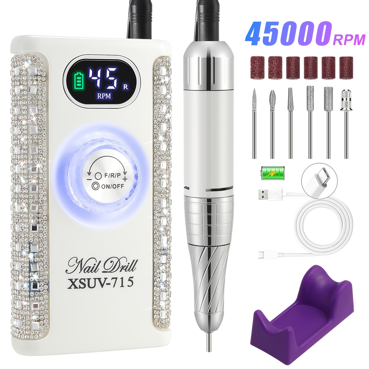 Professional Electric Nail Drill Machine with LCD Display