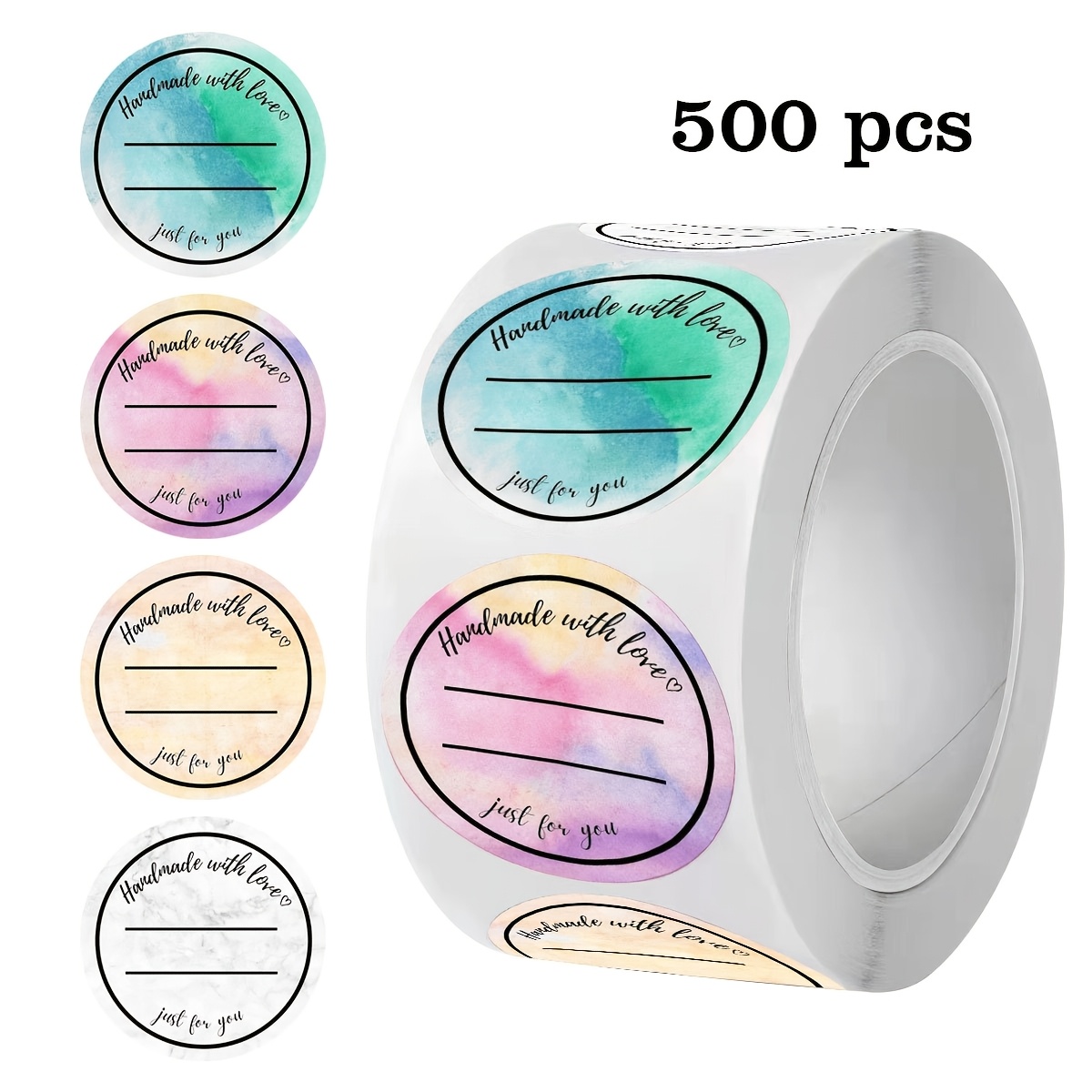 

500 Stickers/roll Warm Thank You Message Self-adhesive Stickers Suitable For Handmade Baking Small Soap Candle Jars And Other Diy Decoration Labels Roll Pvc Waterproof Non-adhesive