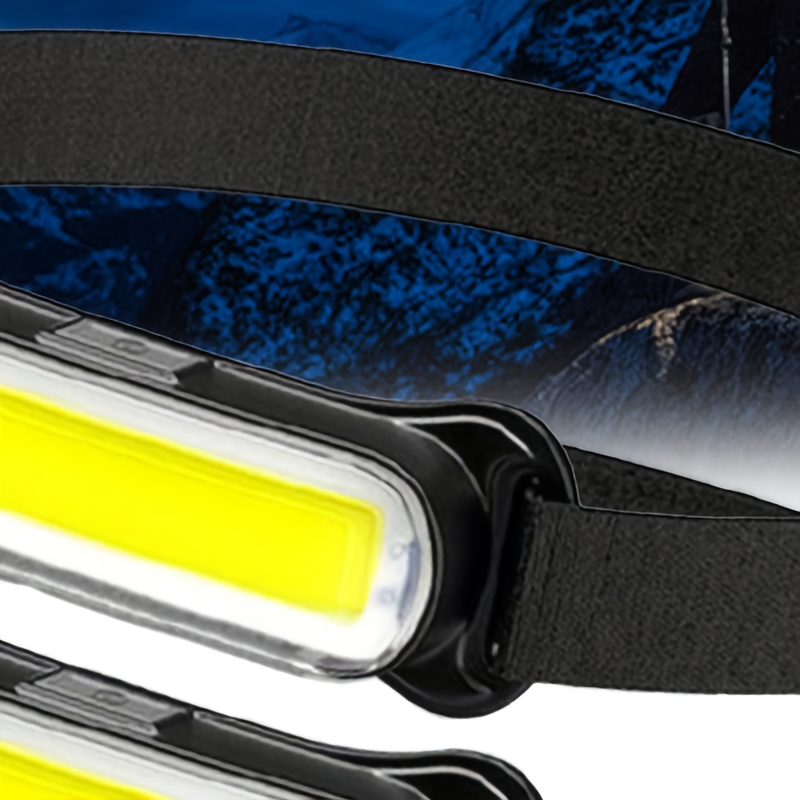 

2pcs Macrocosm Usb Rechargeable Cob Headlamp With Band, 3 Lighting - High- Emergency Flashlight For Home, Bedroom, Camping | Abs Material, 360 , Usb Charging, Flashlight Rechargeable