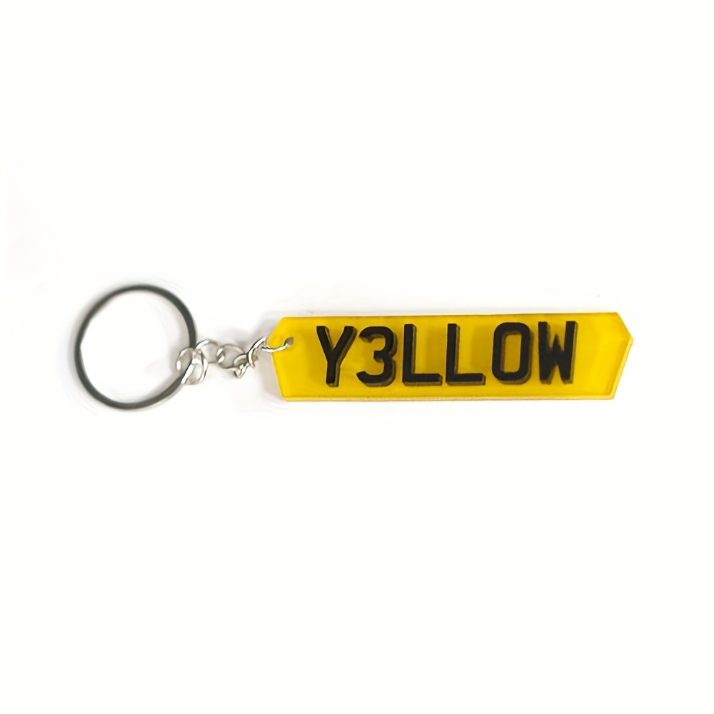 TEMU Custom Bl4ck License Plate Keychain - Personalized Plate With Unique Name/number | Durable And Stylish Gift For New Drivers, Enthusiasts, And