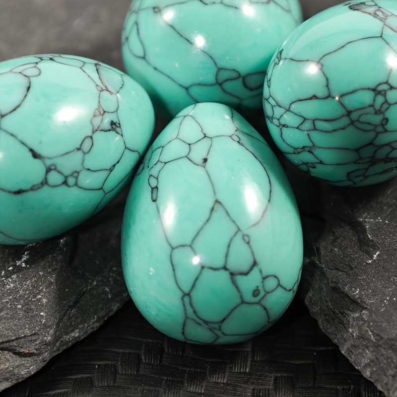 1 2 3pcs natural turquoise synthetic gemstone egg - Temu
