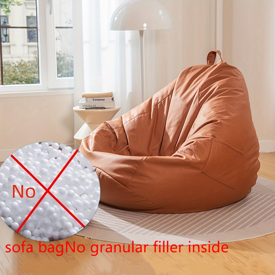 Large Small Lazy Sofas Cover Chairs Without Filler Linen Cloth Lounger Seat  Bean Bag Pouf Puff Couch Tatami Living Room Beanbags (70x80cm) : :  Home & Kitchen