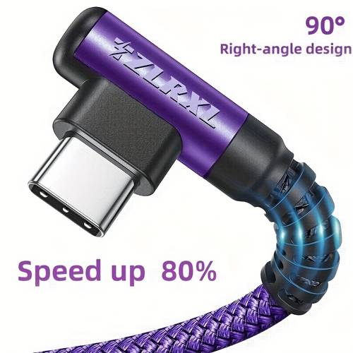 fast charging with c type charging cable right angle usb c to usb c cable braided usb c charger suitable for huawei xiaomi redmi oppo oneplus and more smartphones