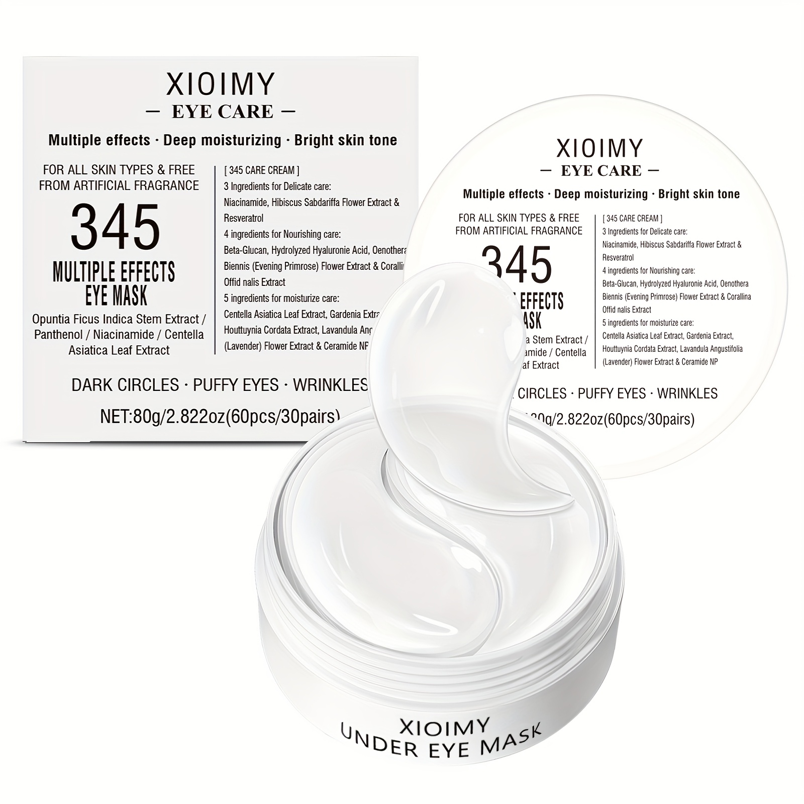 Image of 60pcs Of 345 Niacinamide, Hyaluronic Acid, And Panthenol Eye Masks Moisturize, Give Skin Radiance, Make Eye Hydrated, Delicate, And Smooth, Moisturize, Suitable For Types