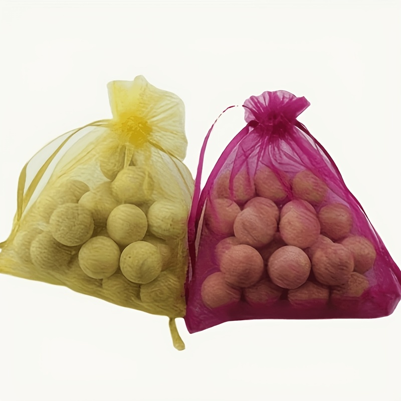 TEMU 80pcs Natural Cedar Balls 4-bag Color Random Set, Spheres For Closet Drawer Shoe Cabinet Clothing Storage, Durable Wardrobe Accessory