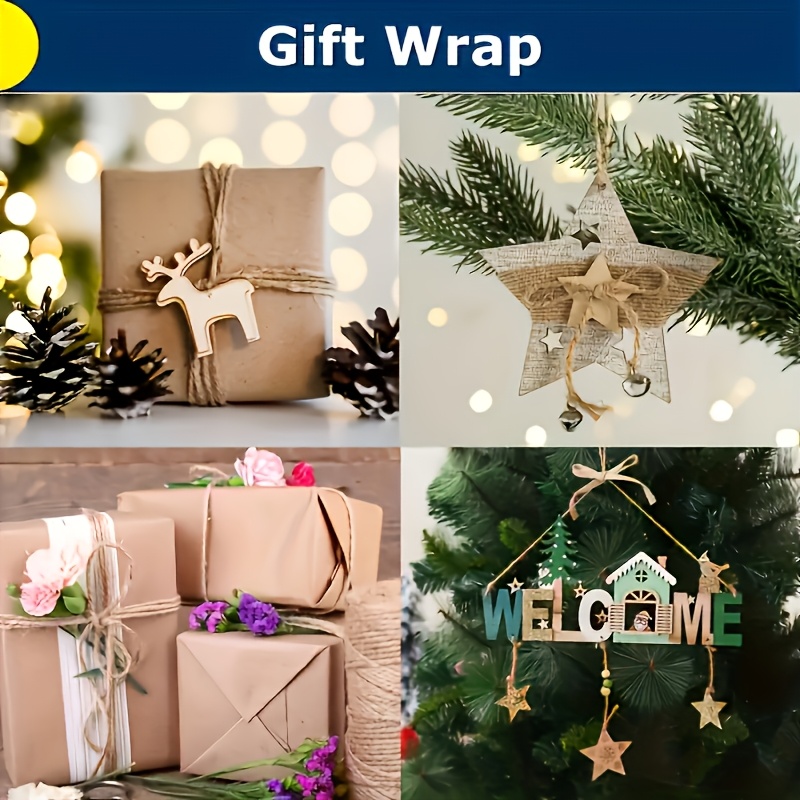 TEMU 3pcs Thick Natural - Diy Craft Packaging Rope, Suitable For Plant Training, Weaving, Gardening, And Handicraft Use, Garden Tying Knots,