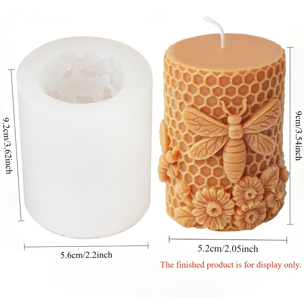 E-shop Für Bienenwaben Blumen Zylinder Kerzenform, Honigbiene für Bienenstock Säule Silikonform für Bienenwachs Kerze, Sojawachs Kerze, Gips Ornament,