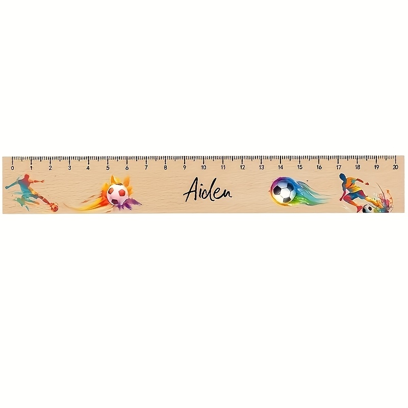 1pc Custom Name Personalized Ruler For First Day Of School Designs With Name 20cm Wooden Ruler - Gift For Back To School Or First Day At School, Educational Supply Mathematical Instruments