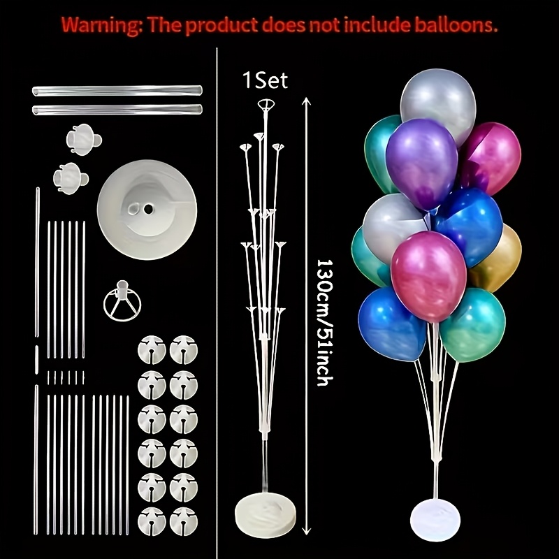 E-shop Ballonständer Set mit wasserfüllbarer Basis, Ballon-Accessoires, wiederverwendbare Ballon-Stützstangen, geeignet für Hochzeiten, Geburtstage,