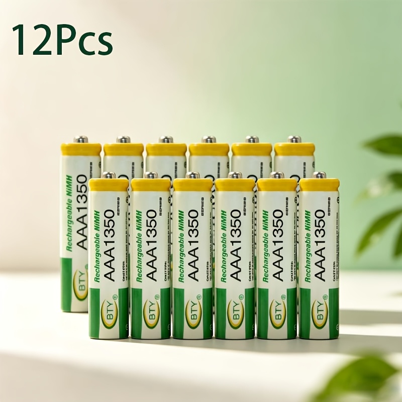 TEMU High-capacity Aaa 1350mah Ni-mh Rechargeable Cell, 1.2v Double A Spare Battery, Power For Alarm Clocks, Outdoor Garden Lights, Kids' Toys, Audio