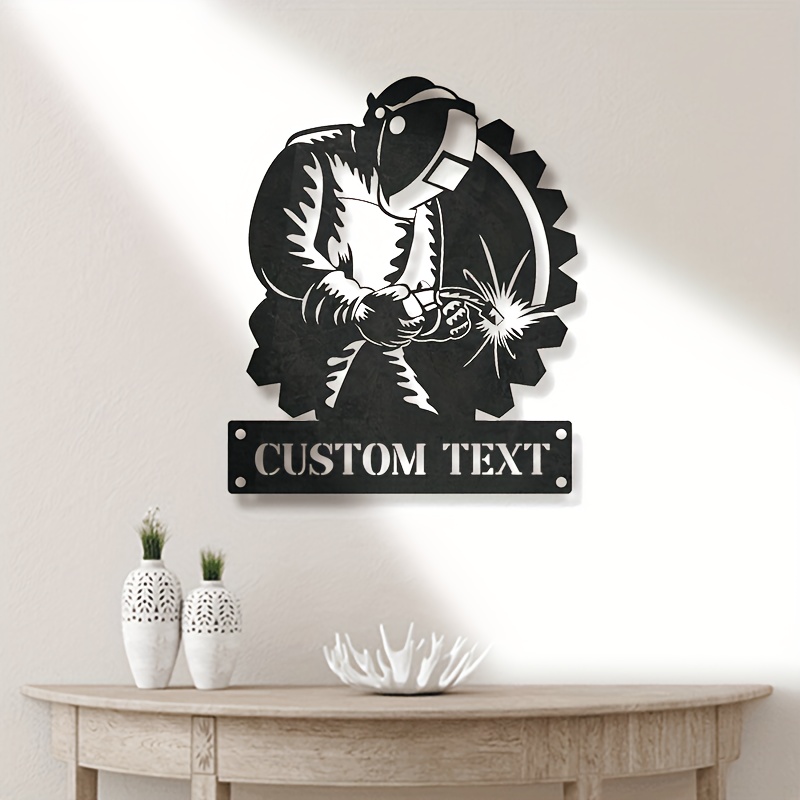 Customizable Metal Welder Wall Art - Classic Style Home & Kitchen Decor, Personalized Name Sign, Durable Metal Material, No Feathers, No Power Needed, High-Quality Craftsmanship, Easy Wall Mounting, Metal Wall Art Decor