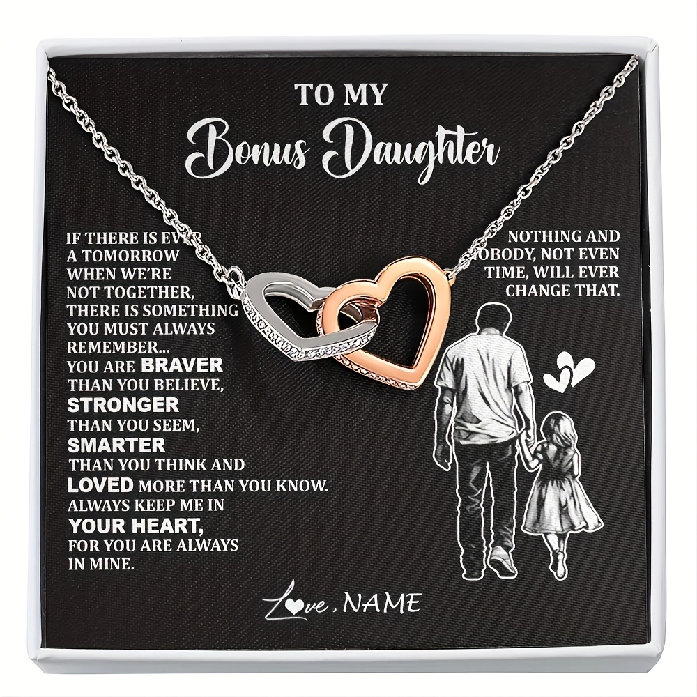 Personalized Bonus Daughter Necklace from Stepdad, Custom Gift