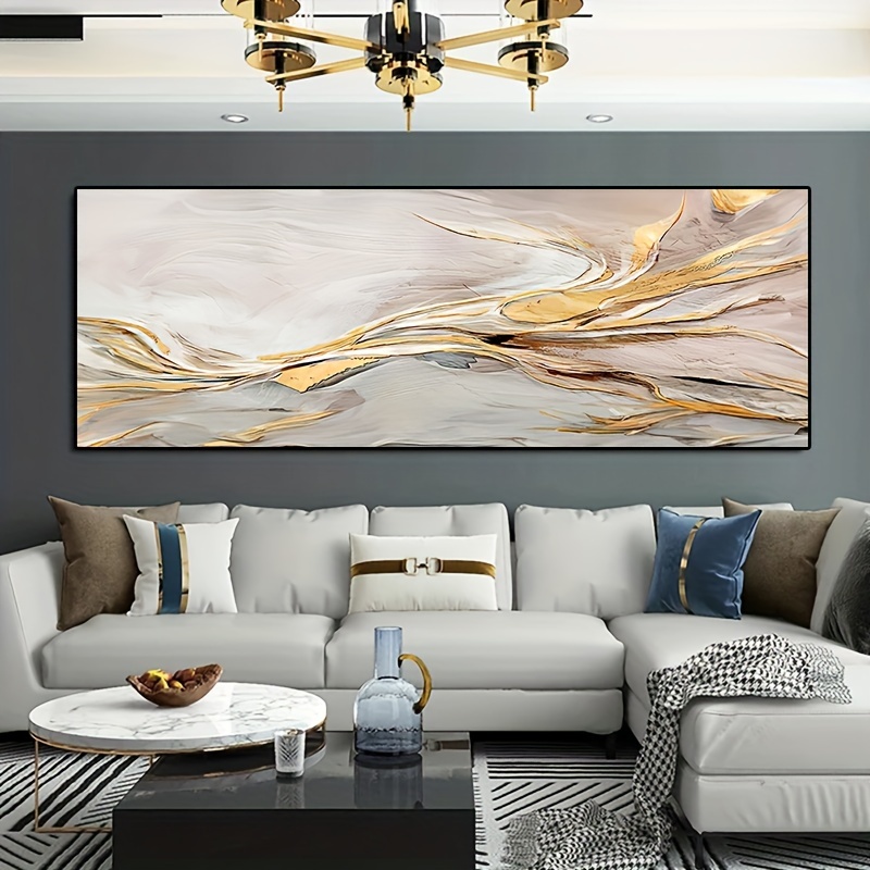 abstract luxury bedroom wall art modern minimalist golden Temu