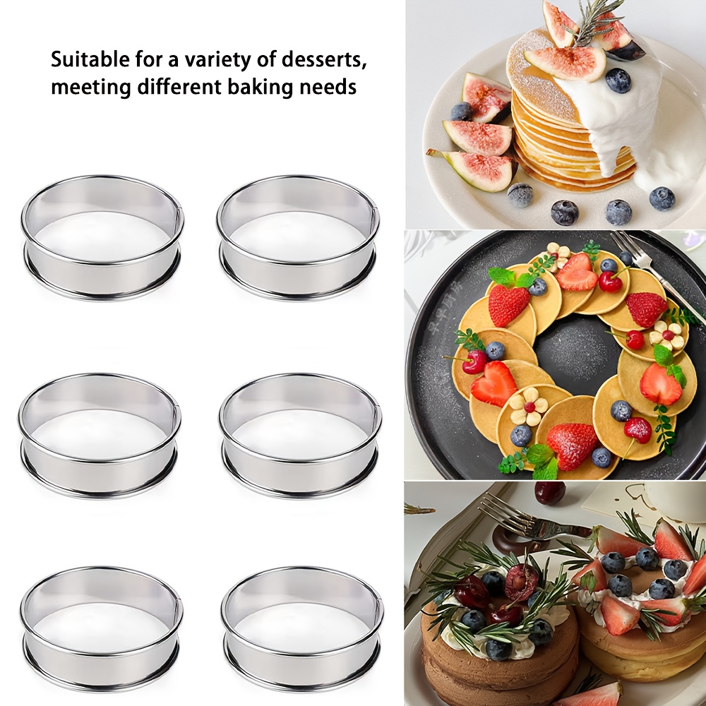 

6pcs Stainless Steel Pancake & Tart Ring Set - Eggs, Omelets & Baking - Gadget For &