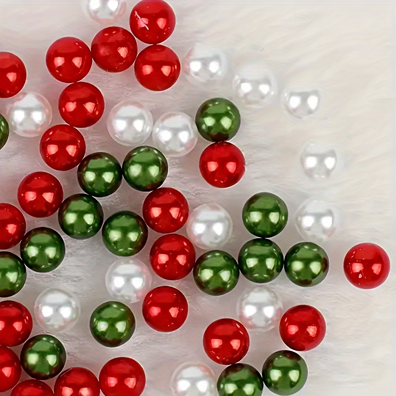 

200 Pcs Christmas Acrylic Beads Assortment, Straight Hole Beads For Diy Jewelry Making, Crafts & Festive Decorations